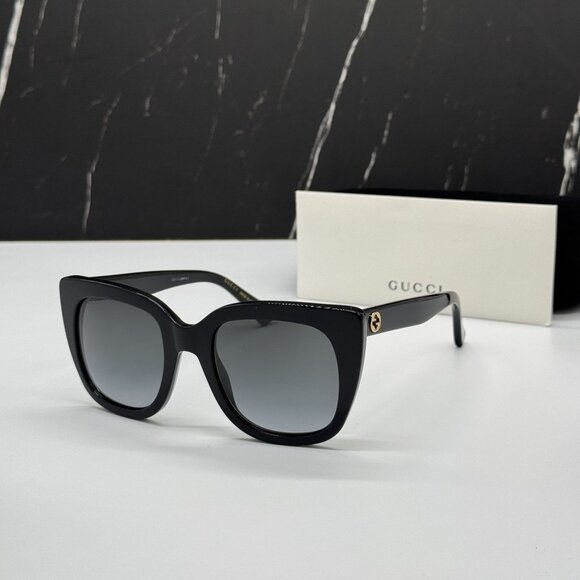 NEW GUCCI GG0163SN 001 BLACK WOMEN SUNGLASSES GUCCI - Picture 1 of 11